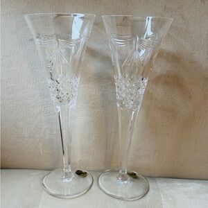 Waterford crystal“Peace” Toasting Flutes from Millennium Collection (2)
